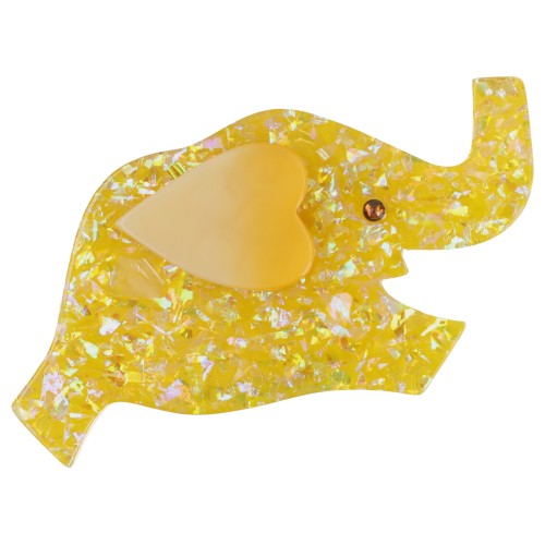 Brilliant Yellow and Yellow Elephant Heart Brooch