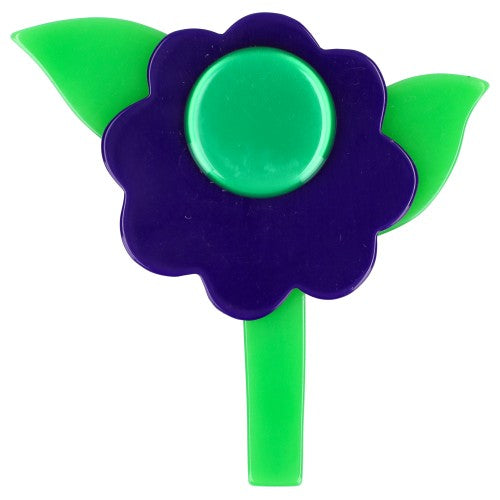 Purple and Green Peony Flower Brooch