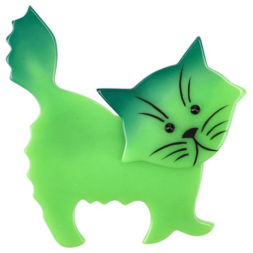 Apple Green Fripon Cat Brooch 