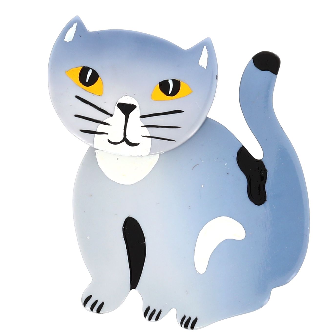 Light Grey Gandou Cat Brooch (small size)