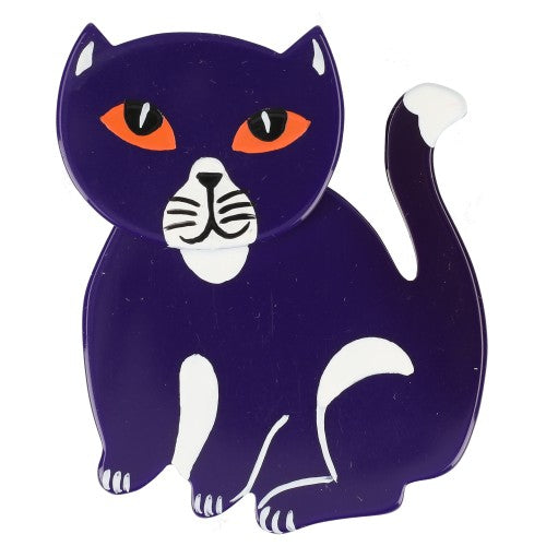 Purple Gandou Cat Brooch (small size)