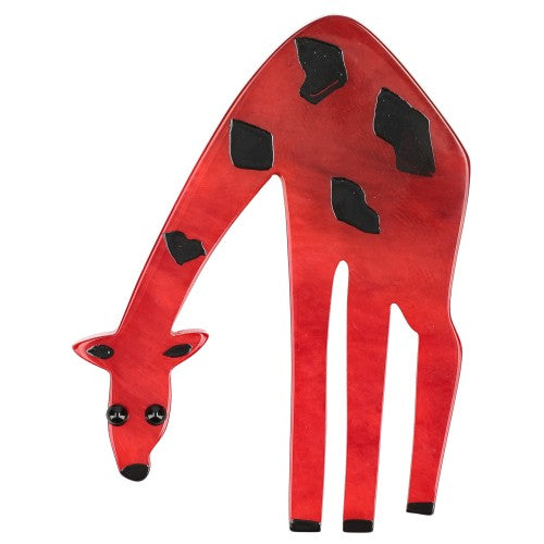 Red Giraffe Brooch