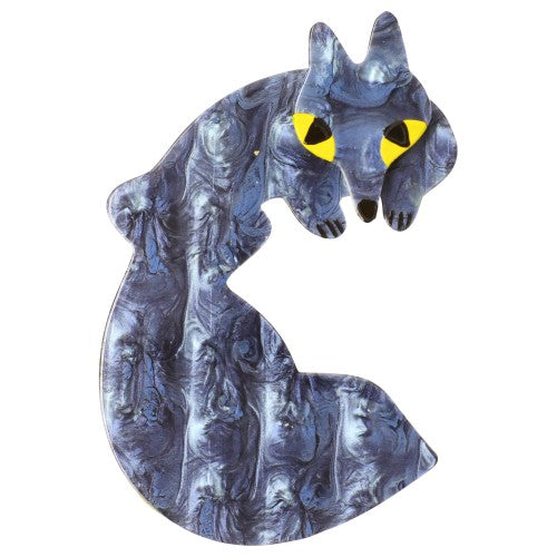 Iridescent Grey-Blue Goupil Fox Brooch