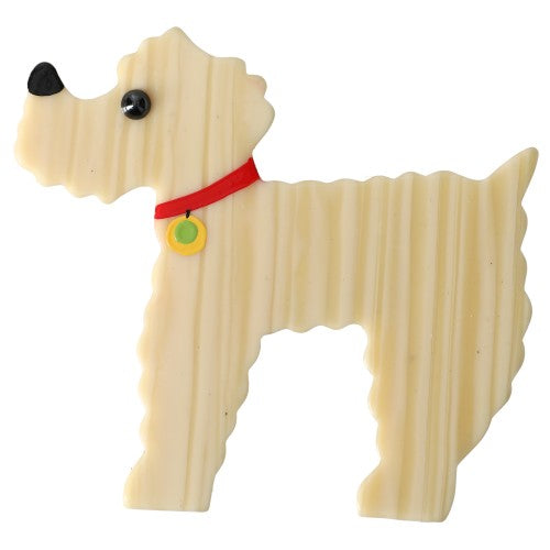 Ivory Kaoba Poodle Dog Brooch