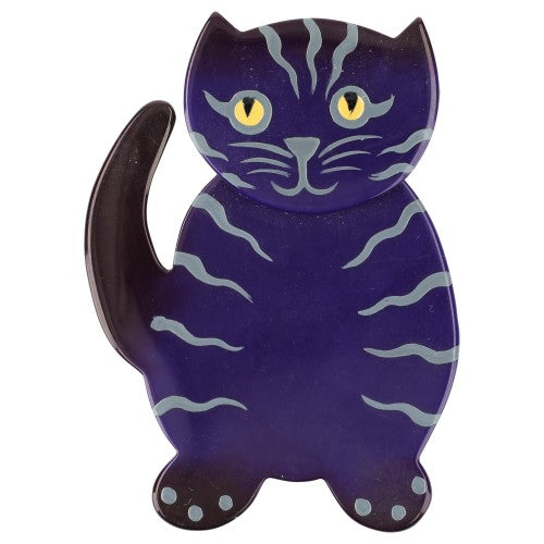 Violet Purple and Grey Kittylove Cat Brooch 