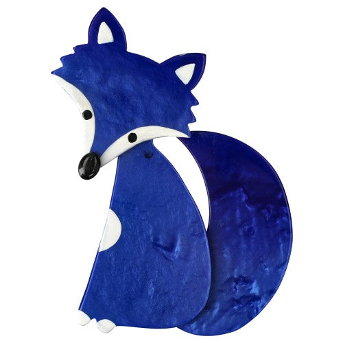 Sapphire blue Ladyfox Fox Brooch