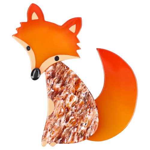 Ginger and orange patterns Ladyfox Fox Brooch