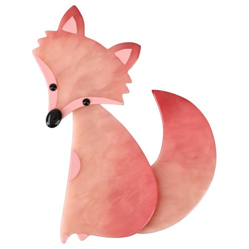 Pink Ladyfox Fox Brooch