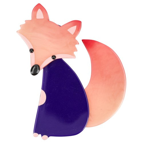 Purple and Light Pink Ladyfox Fox Brooch