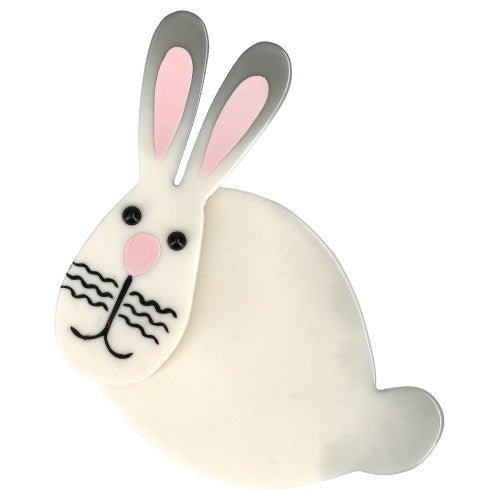 White and Pink Pumpkin Rabbit Brooch