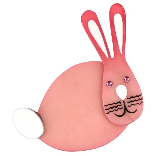 Pink and White Pumpkin Rabbit Brooch 