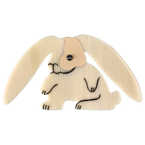 Ivory Toby Rabbit Brooch