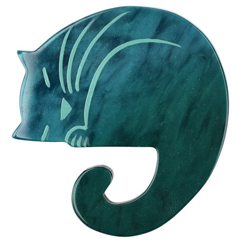 Emerald Green Laskar Cat Brooch 