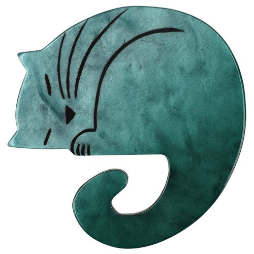 Pine Green Laskar Cat Brooch