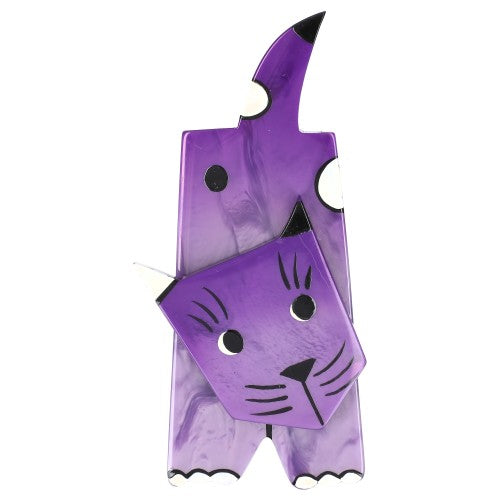 Purple Lego Cat Brooch