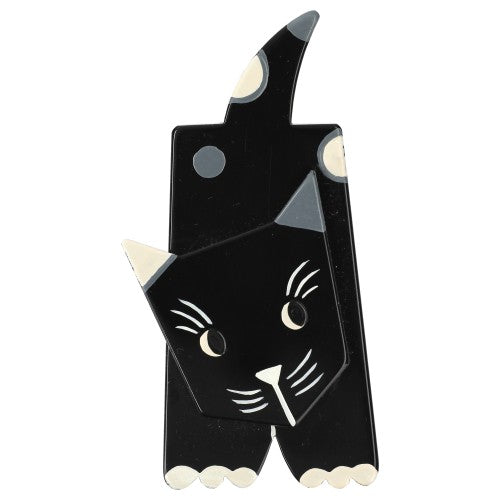 Black Leo Cat Brooch