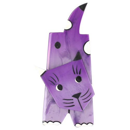 Purple Lego Cat Brooch