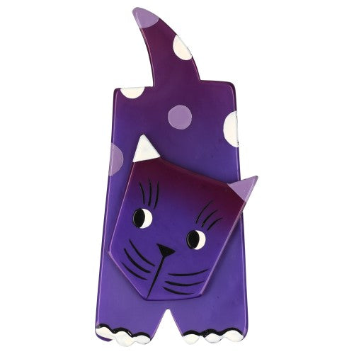 Purple Lego Cat Brooch