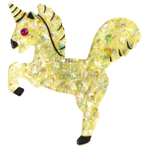 Brilliant Light Yellow Unicorn Brooch