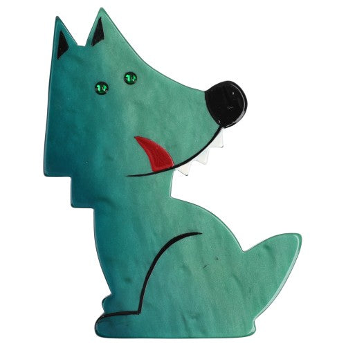 Silvery Green Werewolf Brooch (large size) 