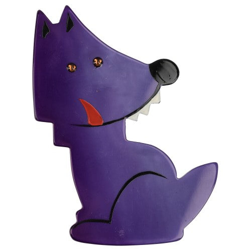 Purple Werewolf Wolf Brooch (large size)