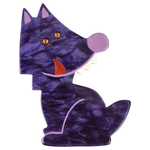 Purple Werewolf Wolf Brooch (small size)