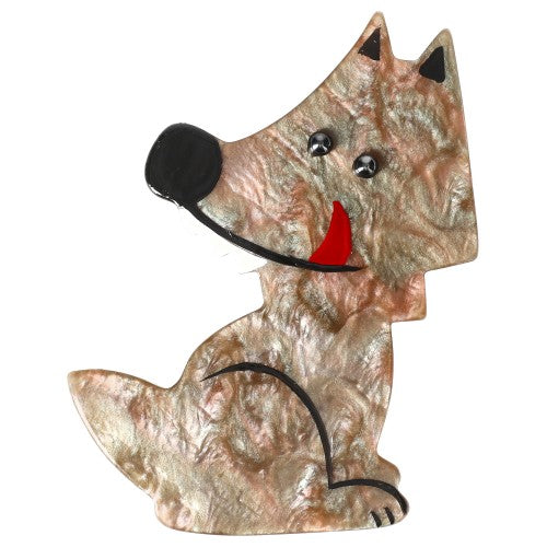 Pearly Beige end Ginger Werewolf Wolf Brooch (small size)