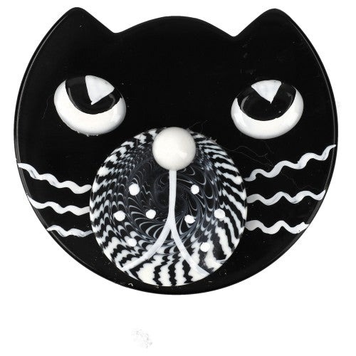 Black and White Cat Lynx Brooch (small size) 