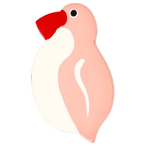 Pink, White and Red Penguin Brooch