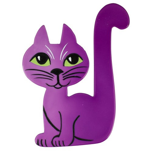 Purple Milo Cat Brooch 