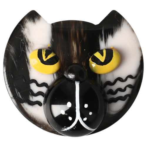 Black and White Lynx Cat Brooch (Mini Brooch)