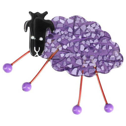 Purple Mosaic Sheep Brooch