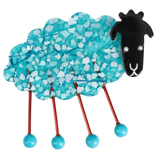 Turquoise Mosaic Sheep Brooch