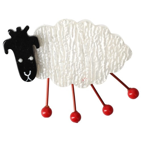 Pearly White Sheep Brooch PM