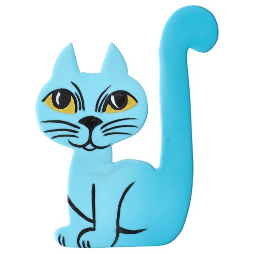 Aquamarine Blue Milo Cat Brooch