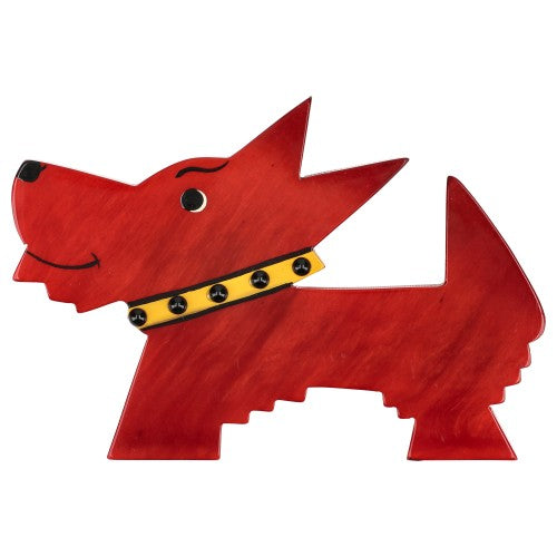 Red And Yellow Muso Dog Brooch 