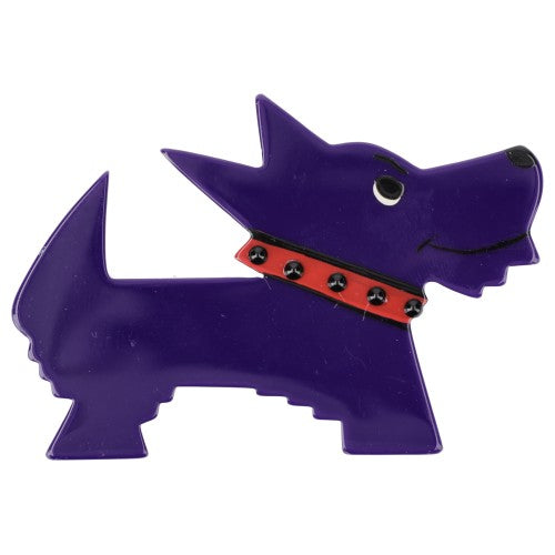 Ametthyst Purple and red Muso Dog Brooch 