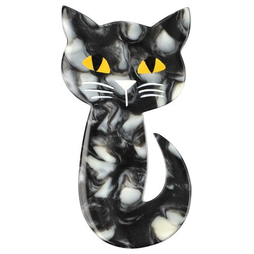 Speckled Grey Mystery Cat Brooch