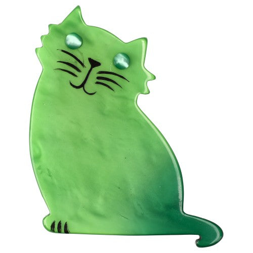 Anise Green Nina Cat Brooch