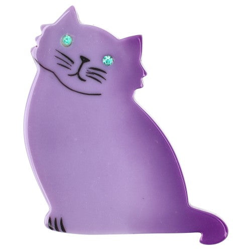 Campanula Purple Nina Cat Brooch