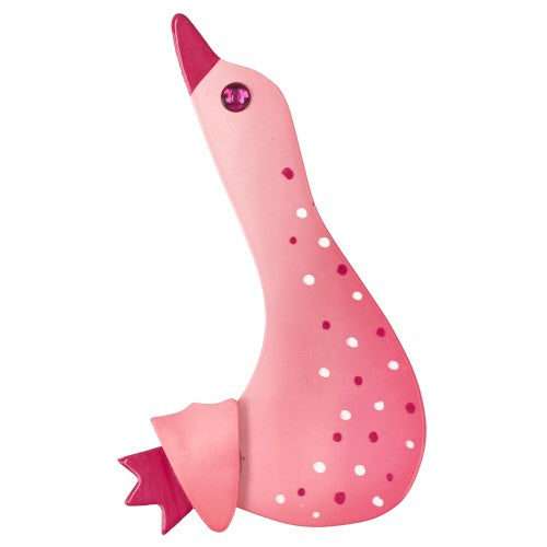 Light Pink and Candy Pink Goose Brooch (small model)