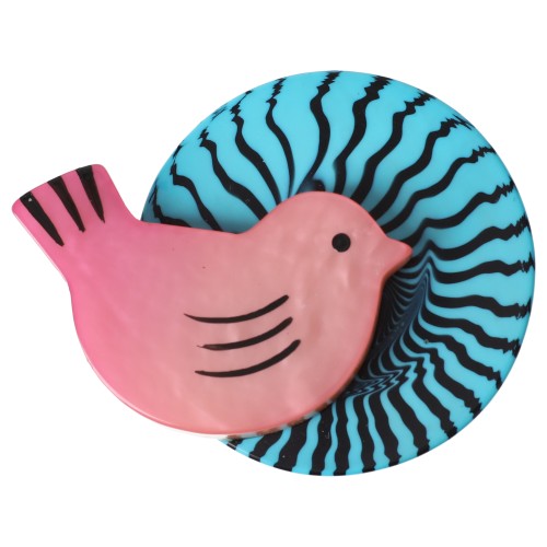 Pink and Turquoise Sun Bird Brooch (Mini Brooch)