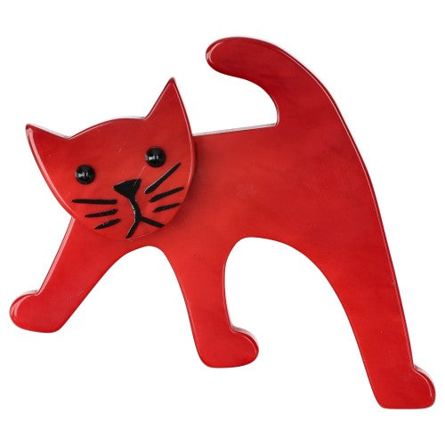 Red Ouistiti Cat Brooch 