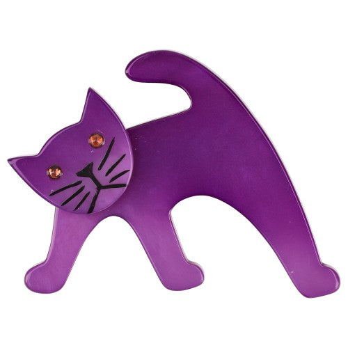 Jasmine Purple Ouistiti Cat Brooch 