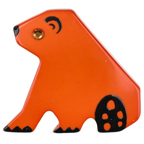 Ginger Sitting Boubou Bear Bear Brooch