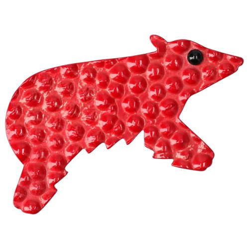 Red with reliefs Canada Bear Brooch (large size)