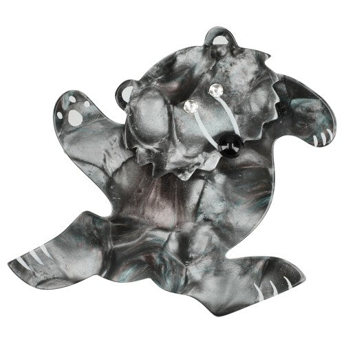 Grey Dancing Bear Brooch 