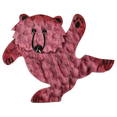 Dapple blotter Pink Dancing Bear Brooch