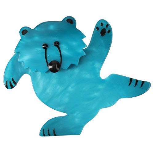 Turquoise Dancing Bear Brooch