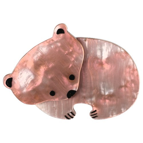 Pearly Pink Bear Brooch